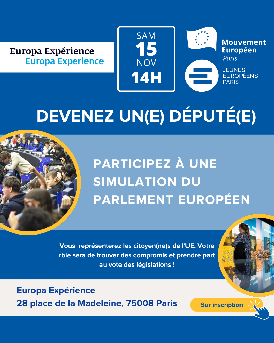 Devenez un(e) député(e) lors d'une simulation du Parlement européen
