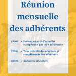 Réunion des adhérents : “Droits et pratiques des européens transnationaux” avec Eric Pestel