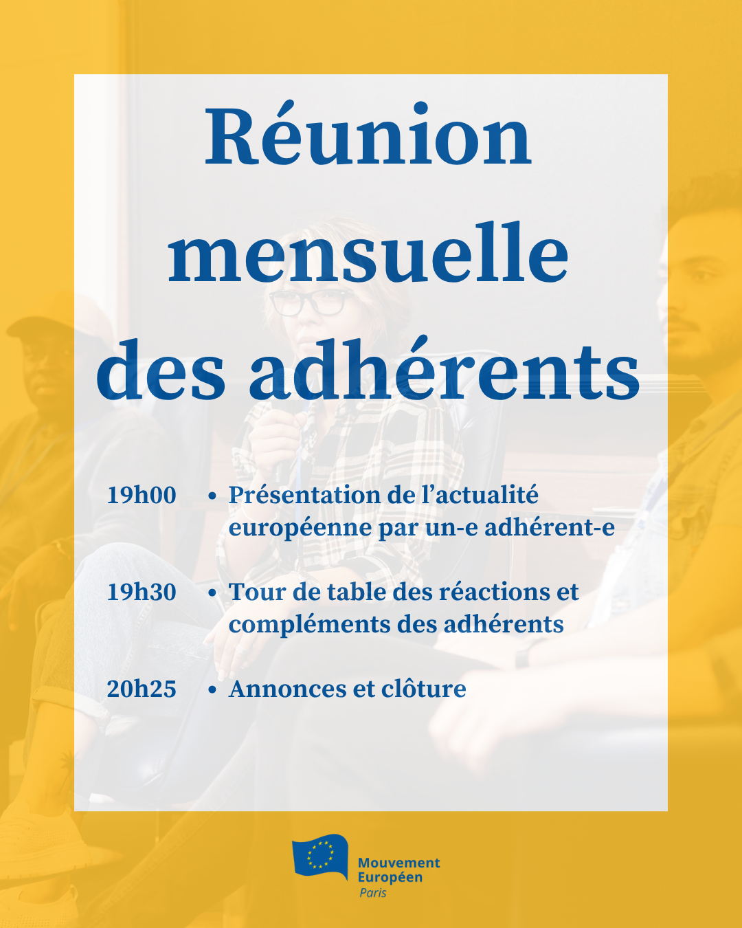 Réunion des adhérents : “La défense européenne” avec Celia Burgdorff
