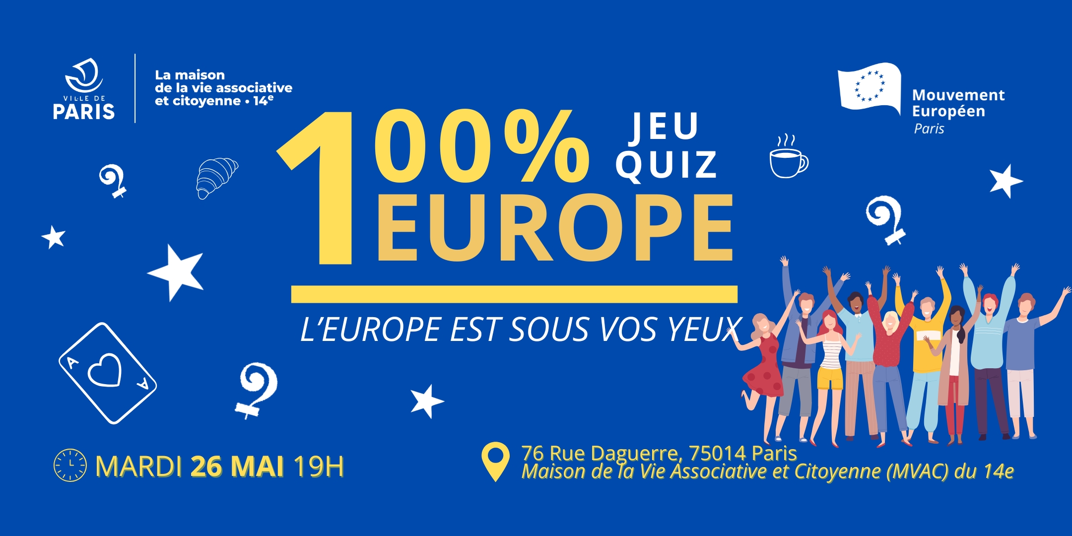100% Europe : Jeu pour découvrir et décrypter l'Europe (MVAC 14e)