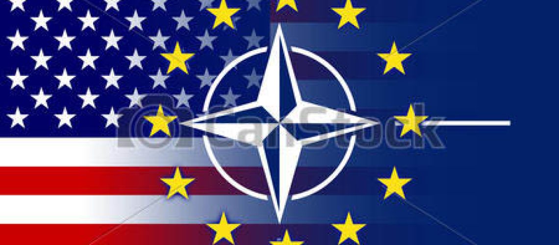 Nato, EU and USA Flag